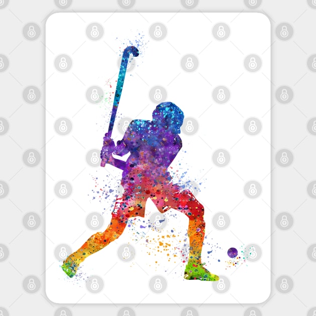 Field Hockey Player Watercolor Sport Sticker by LotusGifts